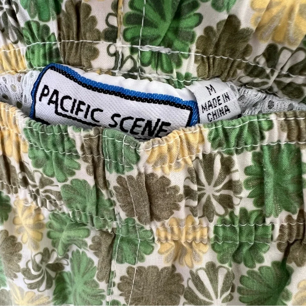 Vintage Green Floral Swim Shorts